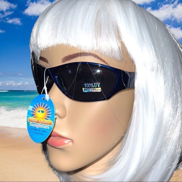 NWT! Blue frame dark tint sunglasses! - Picture 2 of 10